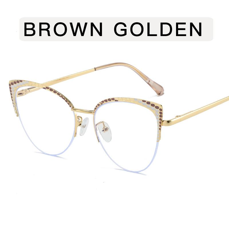 1PCS Fashion Cat Eye Rhinestone Eyeglasses Trendy Anti Blue Light Women Ultra Light  Eyeglasses Stylish Decorative Glasses