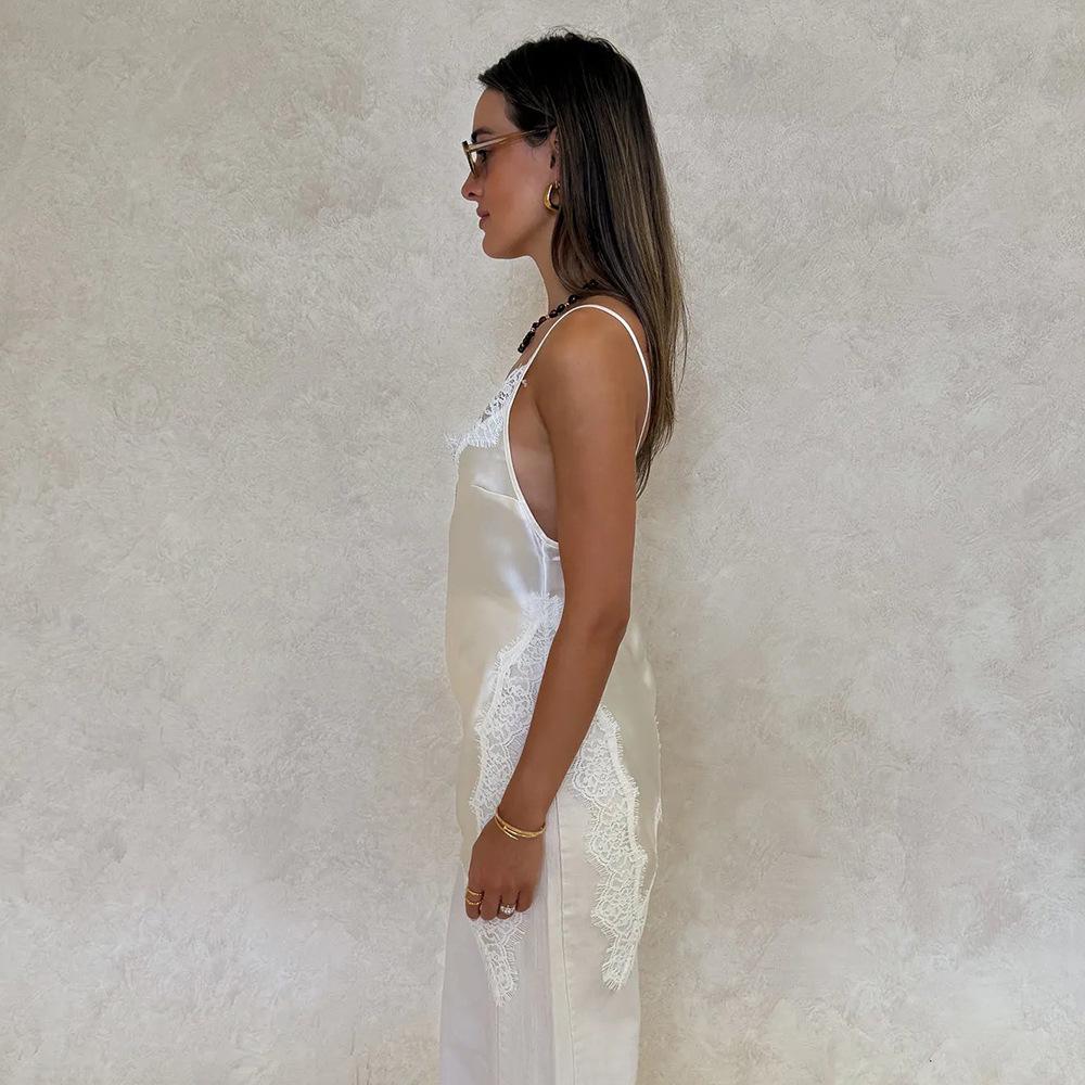 European Style Lace Trim Low-Cut Summer Camisole