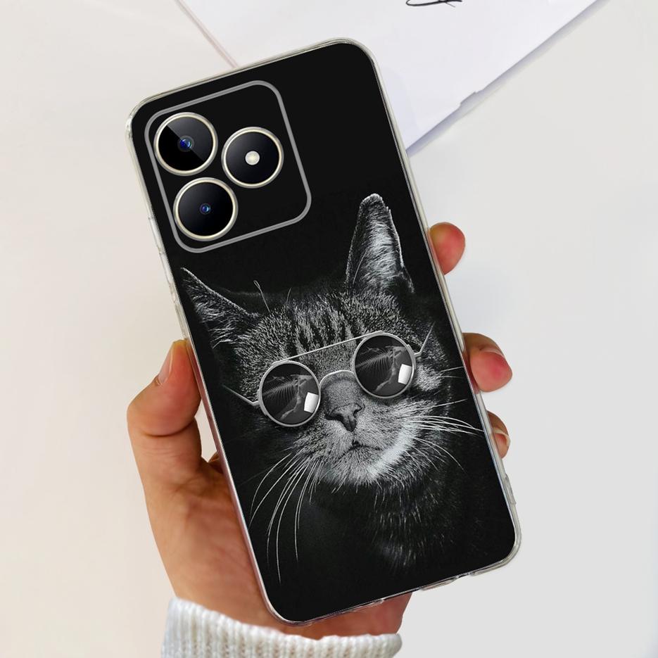 Etui na Realme Note 50 RMX3834 Uroczy Kot Malowane Pokrowiec Miękki Silikonowy Pokrowiec na Telefon Na Realme Note 50 Note50 Tylna Pokrywa 6.74'' Torby