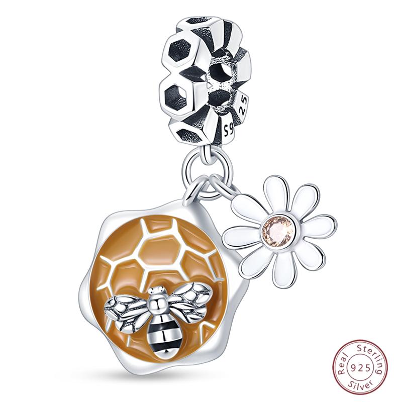 Copper Beaded Pendant Shiny Zirconia Sunflower Flower Original 3Mm Bracelet Women Fine Jewelry