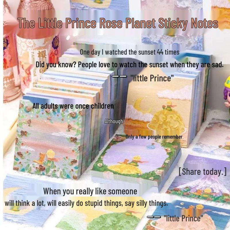 Sticky Notes: High-Value Oil Painting Adhesive Memo Pad for Students and Creative Messaging