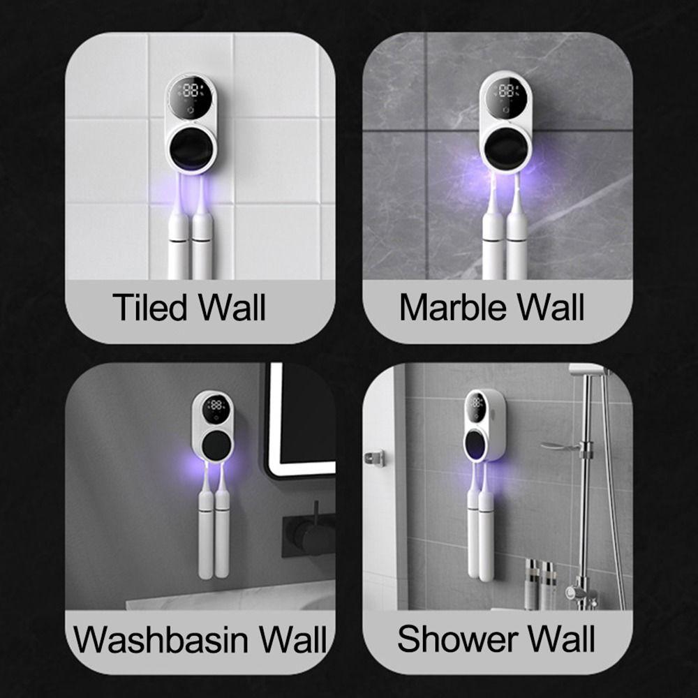Wall Mounted Disinfectant Toothbrush Holder Electric Shelf Smart Toothbrush Sterilizer  For Home