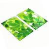 Glass Kitchen Cutting Boards With Green Leaf Graphics 2X30X52 Cm