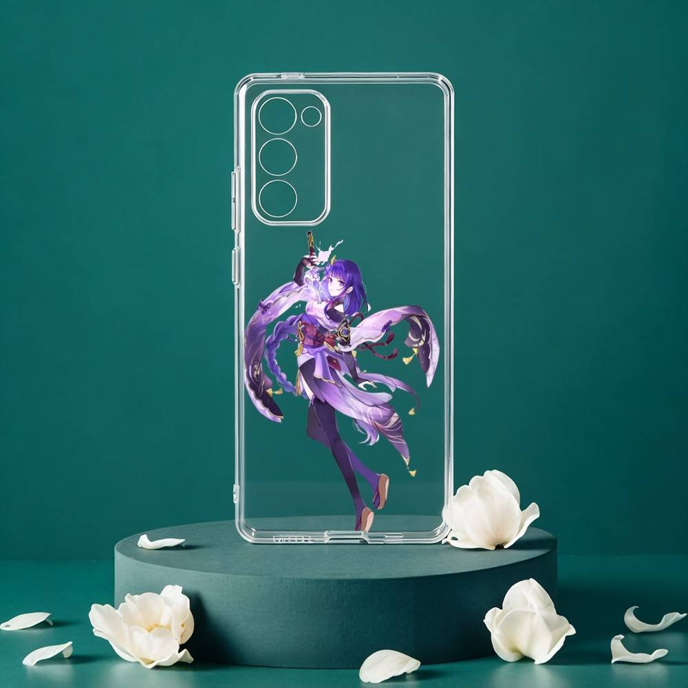 R-Raiden Shogun Genshin Handyhülle Für Samsung Galaxy S24 S25 S23 S22 S21 Plus S24 S25 Transparente Hülle