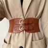 High Sense Retro Pin Buckle Waist Seal Elastic Elastic Wide Belt Ladies Fashion Accessories