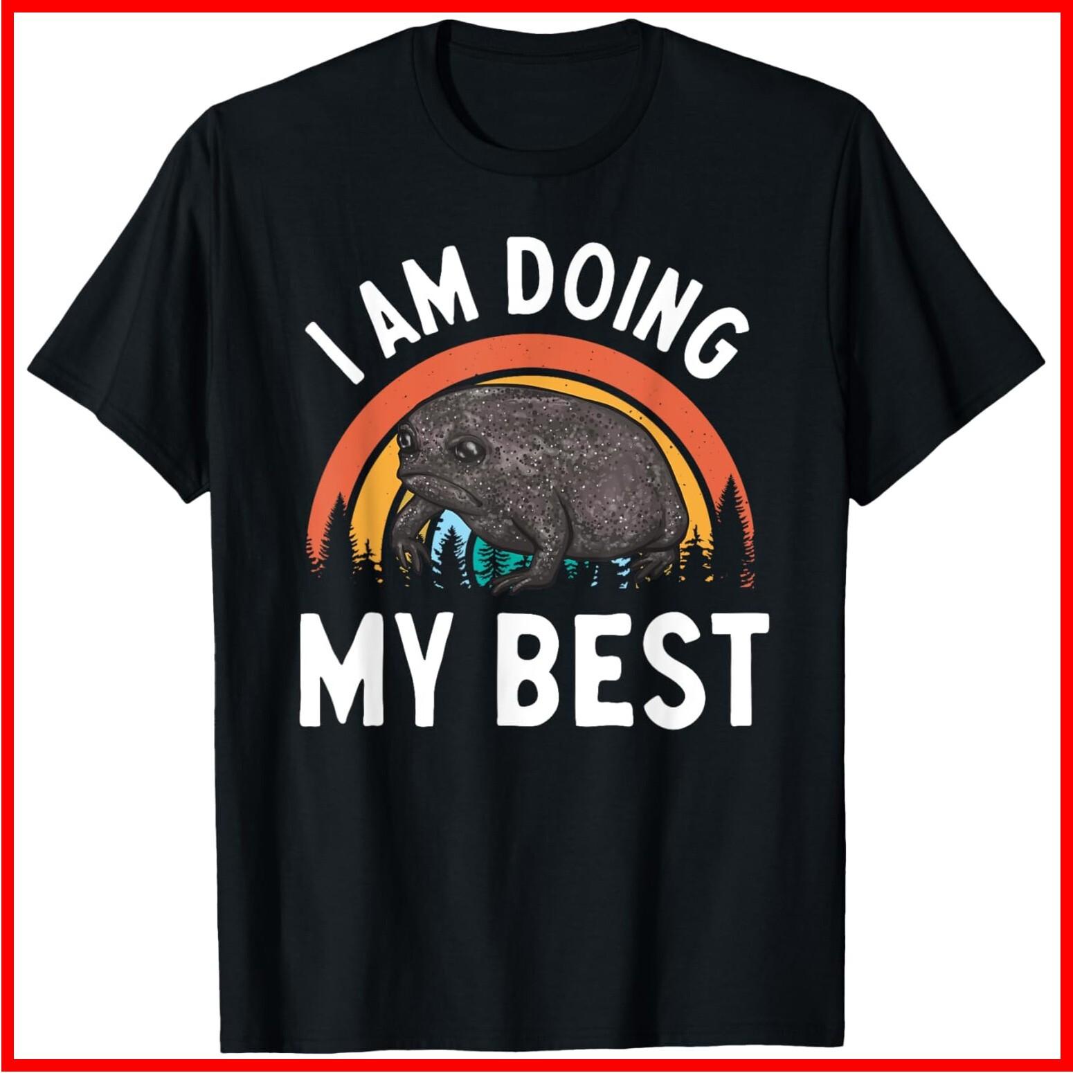 Black Rain Frog Doing My Best Black Desert Rain Frog Black Cotton T-Shirt S-5XL XXL