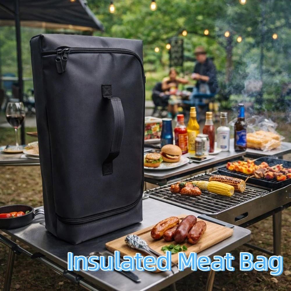 Oxford Cloth Meat Resting Bag Washable Leak-Proof BBQ Blanket Heat Retention 270° Top Opening Insulated Meat Bag