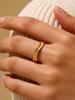 Stainless Steel Minimalist Texture Open Rings For Women Gold Wedding Aesthetic Ring Trendy Korean Accessories anillo