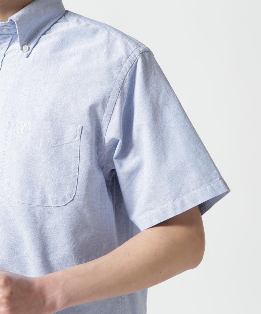 AVIREX DAILY BASIC OXFORD B.D S/S SHIRT men's 2XL 113 light blue 783-3923004