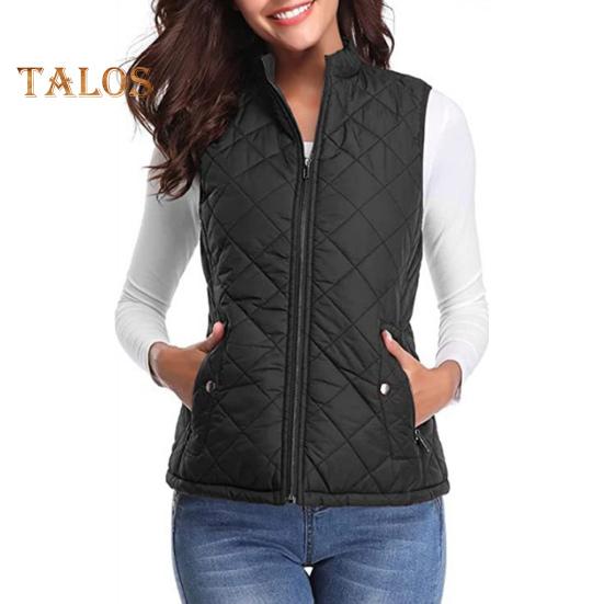 

Женское пальто с воротником-стойкой, без рукавов, на молнии, однотонное, сохраняющее тепло, жилет, кардиган, пальто для повседневной работы и поездок на работу S чёрный