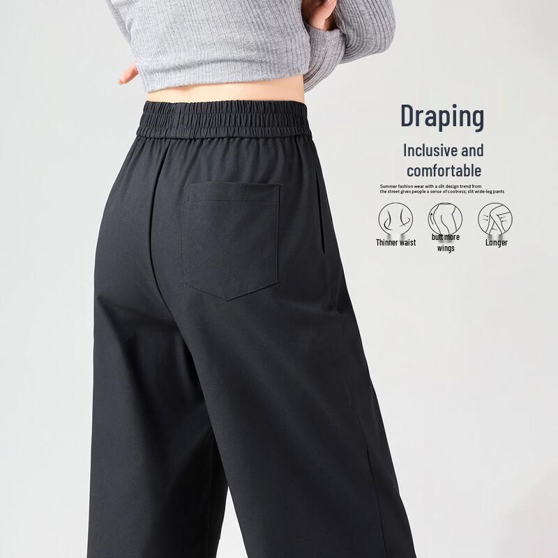 Handu Yishe Women's High-Waist Slimming Straight-Leg Harem Pants