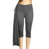 Damen Niedrige Schlanke Leggings mit Stretch-Gürtel und Zwei Cropped Leggings Lässige Hüfthebende Yoga-Hosen