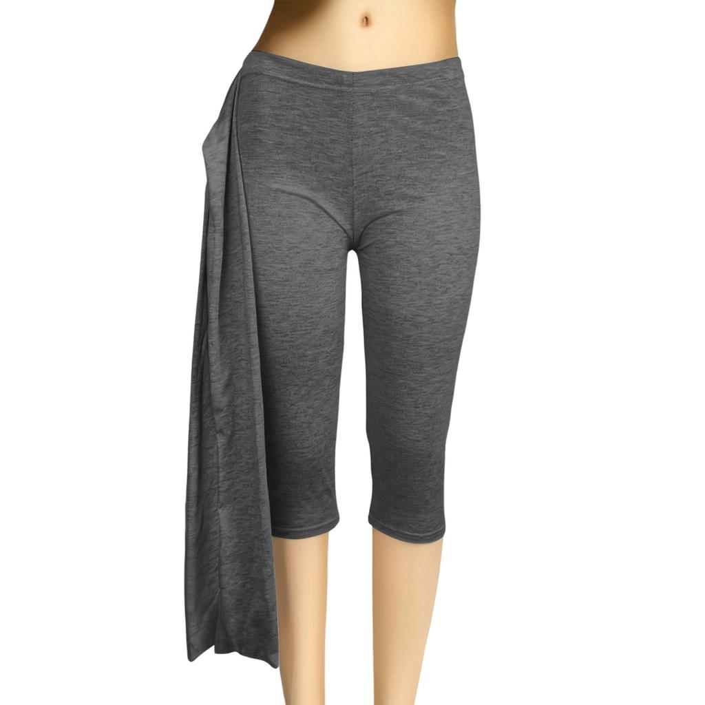 Damen Niedrige Schlanke Leggings mit Stretch-Gürtel und Zwei Cropped Leggings Lässige Hüfthebende Yoga-Hosen