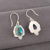 Blue Copper Turquoise Gemstone 925 Stamped Silver Handmade Jewelry Hook Earrings EE-163-40