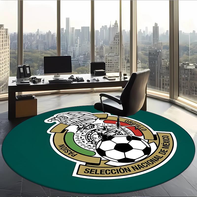 México (1) Round Office Rug Decorative Floor Rug for Office Bedroom Living Room and Home Space