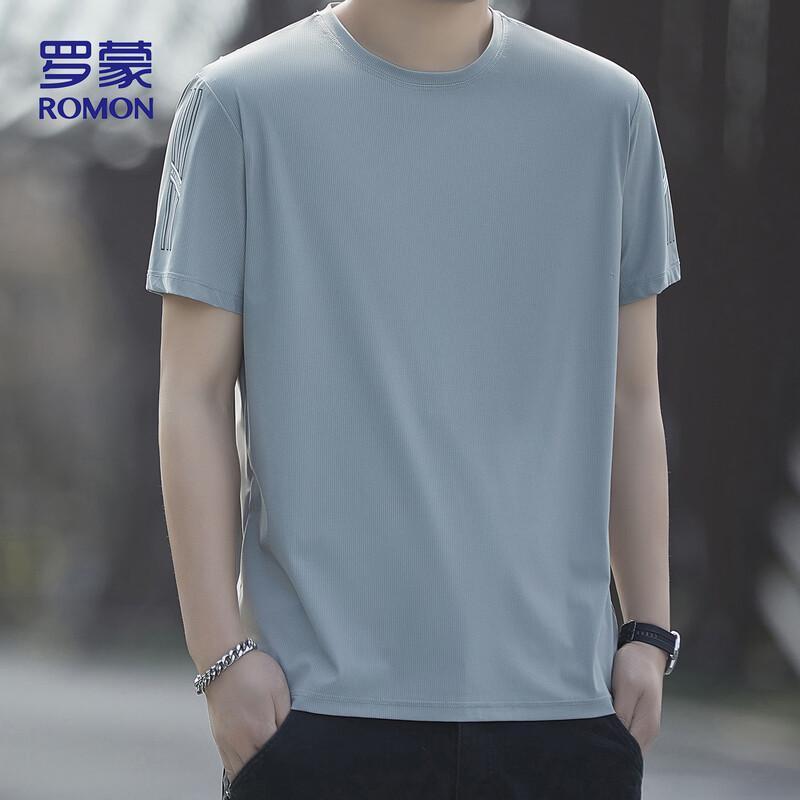

ROMON Men s Ice Silk Short Sleeve T-Shirt 6XL