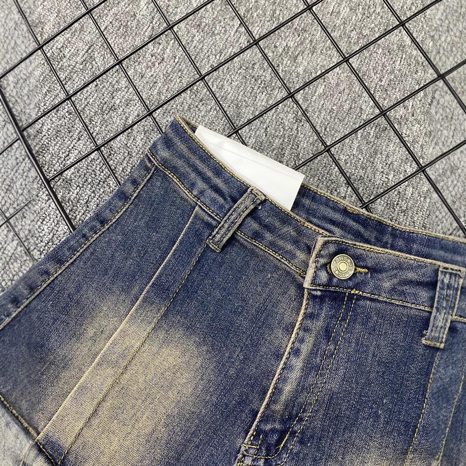 2025 Summer Retro High-Waist A-Line Denim Shorts for Women