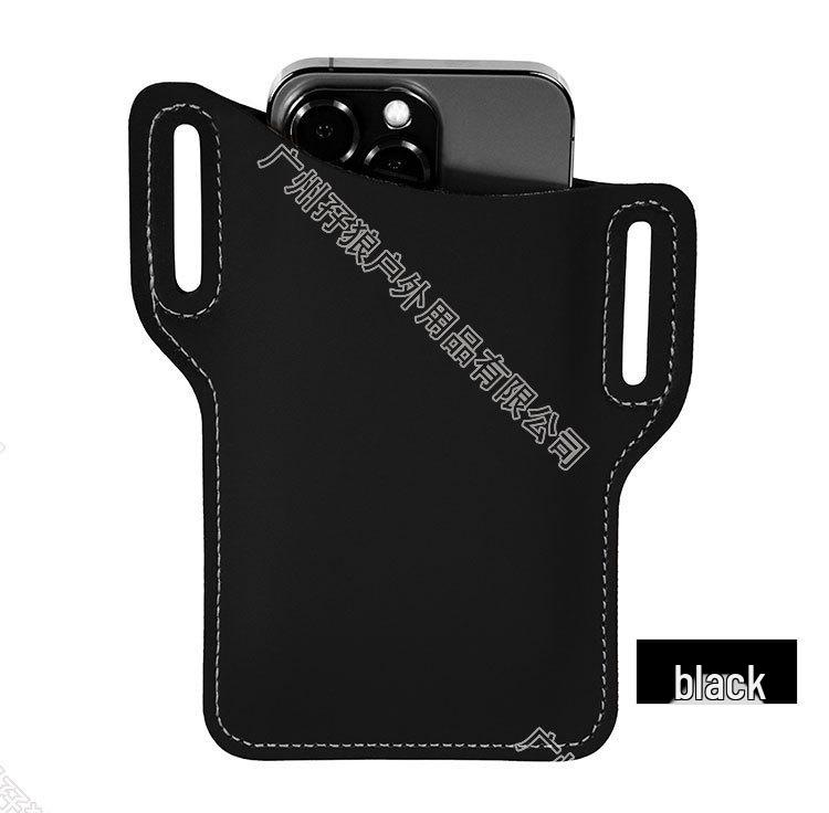 

Men s Portable PU Leather Waist Belt Phone Bag for Outdoor Use чорний