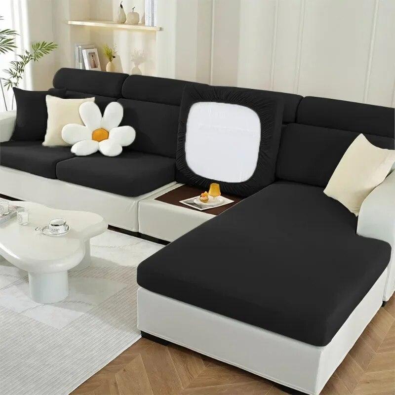 Solid Spandex Sofa Sectional Covers Elastic Breathable Sofa Cushion Cover for Living Room Chaise Longue Sofa Slipcover Home Pets