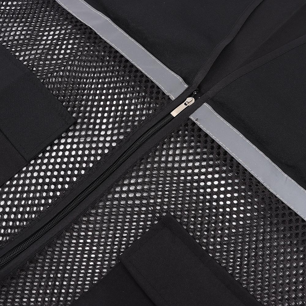 Vest With Reflective Strips Black Mesh Vest Safety Vest  Construction Traffic Railway Metro Workers