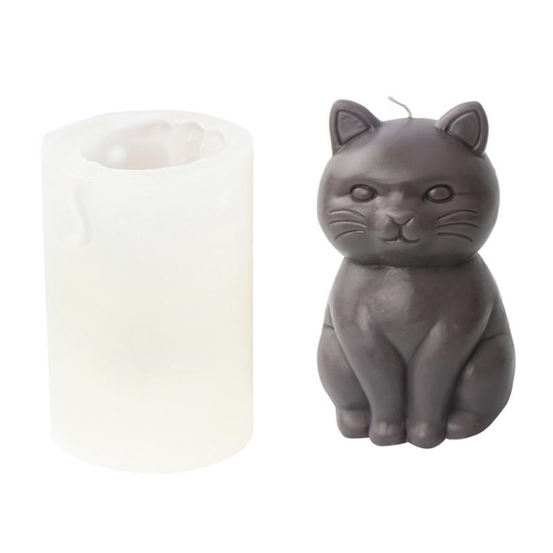 3D Fat Cat Shaped Candle Silicone Mold for DIY Hand-made Candle Ornaments Mould Handicrafts Making Tool Baking Mold