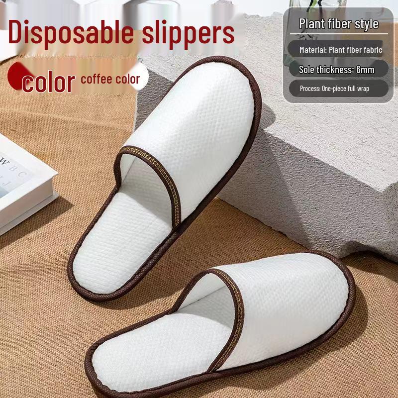 Customizable Gold-Edge Disposable Slippers for Hotels & Travel