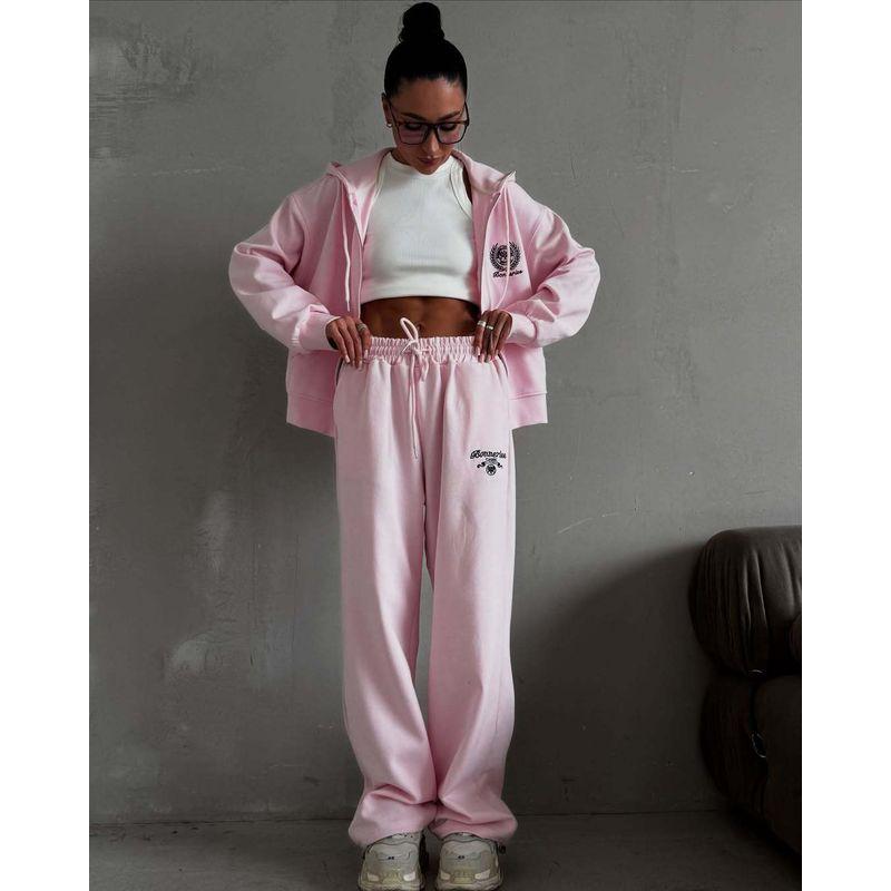 European and American Hoodie Casual Simplicity Zip-up Sports Trousers Hoodie Set Sports Trousers Suit