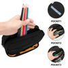Pen Case Tough 300D Polyester Zipper Closure Double Layer with Two Large Sections for Pens Pencils Ruler Earphones for Students