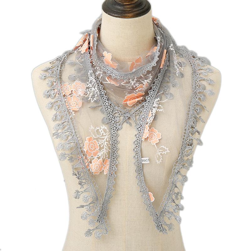 

New color tassel triangle scarf silk scarf women, spring and autumn breathable lace triangle scarf 150cm