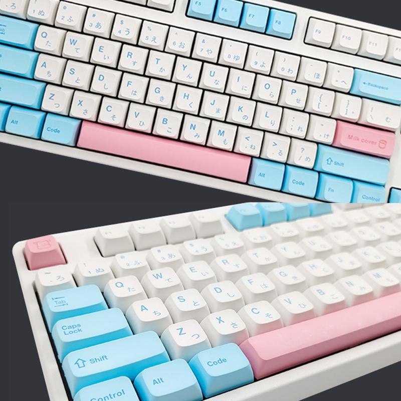 137 Keys Keycap PBT DA  Milk Cover Japanese Dye-sub Personalized Mechanical Keycaps For 61/63/64/68/75/84/87/98/104/108