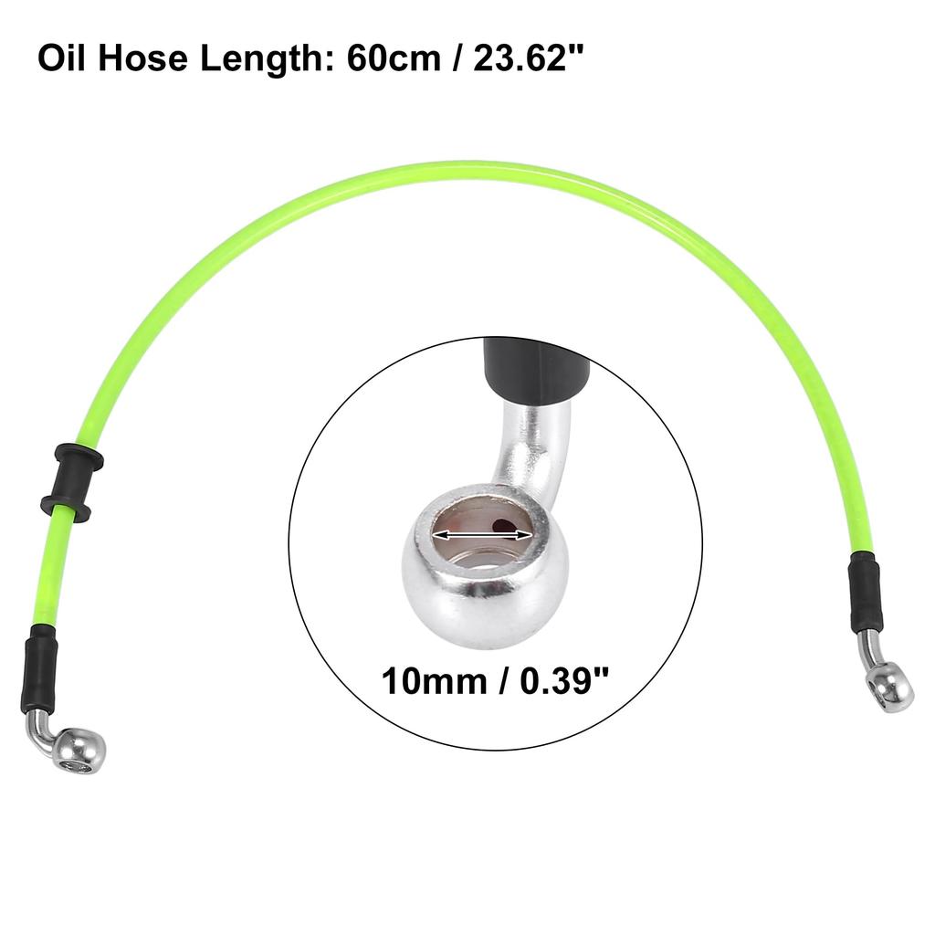 Motoforti Motorcycle Brake Clutch Hose Hose Hydraulic Reinforced Motorcycle Stainless Steel 28°+90° Green 60cm