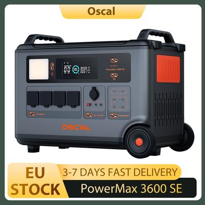 Přenosná nabíjecí stanice Oscal PowerMax 3600 SE, 3600Wh LiFePO4 baterie, 3600W výstup s čistou sinusovkou, 4500W špičkový výkon, Ovládání přes aplikaci