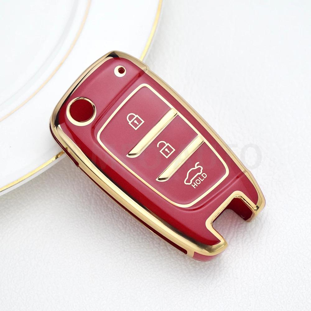 3 Buttons Tpu Car Key Case Cover For Hyundai Tucson For Hyundai I30 Accent Tucson Ix35 Solaris Elantra Kona Celesta Sonata Rings