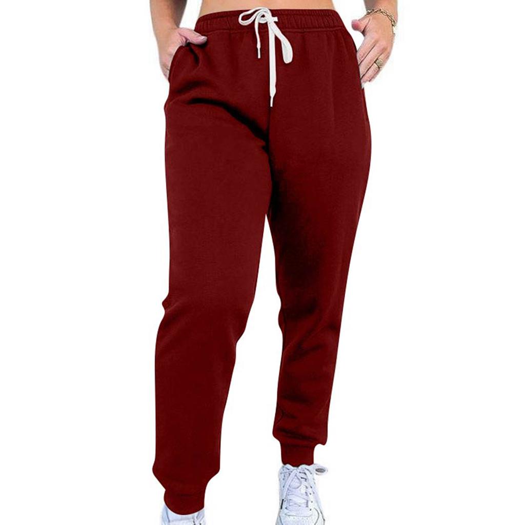 Women's Casual Pants High-waisted Belted Jogging Pants With Pockets