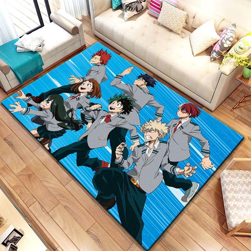 Anime carpet My hero science printed area carpet Living room Bedroom floor mat Kitchen Non slip Matte Mat Children's Bedroom Mat