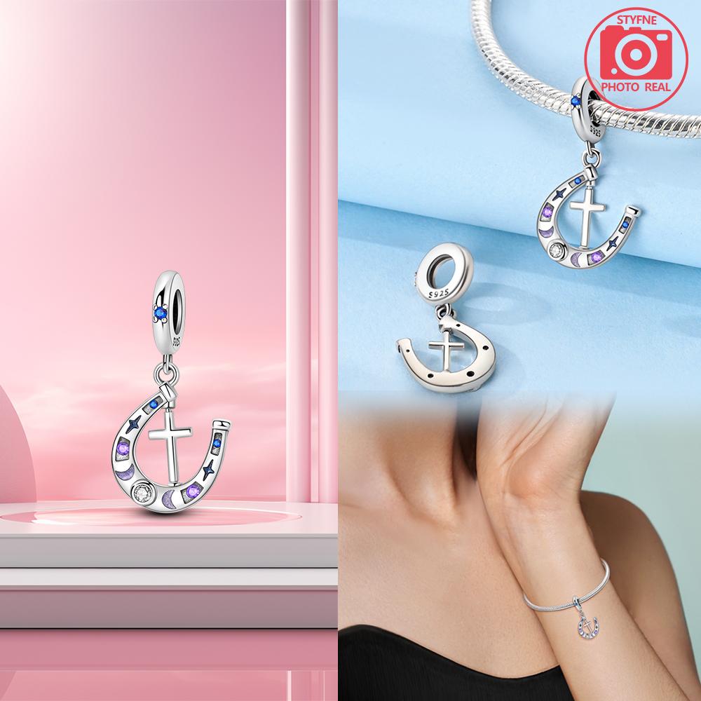 Copper Angel Cross Pendant Charm Bracelets For Women Fit Pendant Charms Beads For Fine Jewelry Making Gift
