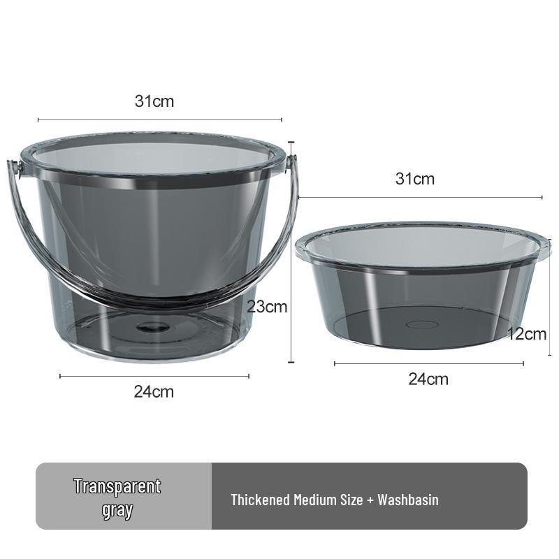 Förtjockad Transparent Plasttunna med Lock: Hushållsvattenförvaring, Tvätt- och Studentrums-användning