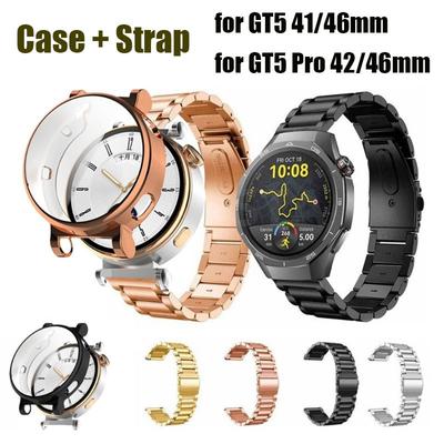 Obudowa + paski ze stali nierdzewnej do zegarka Huawei GT 5 41 mm 46 mm Pasek metalowy Bransoleta do zegarka Huawei GT 5 GT5 Pro 41 mm 46 mm Pasek na nadgarstek