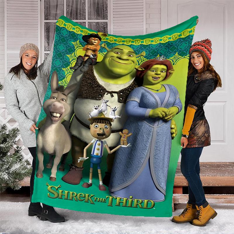 Shrek Theme Printed Blanket Perfect For Couch Bed Travel Outdoor Use Machine Washable Cozy Durable