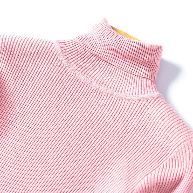 Women's Casual Knitted Turtleneck Sweater Fashion Slim Stretch Inner Pullover