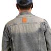 Men's Plus Size Retro Denim Jacket with Turn-Down Collar and Multi-Pockets for Spring