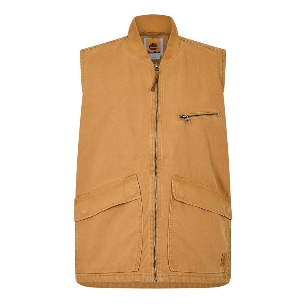 Timberland Mens Washed Ribbed Collar Gilet