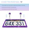 Bling License Plate Frame, Sparkly Rhinestone Car Tag Cover with Glittery Screw Caps, Stainless Steel Handcrafted Crystal Licence Plate Holder for