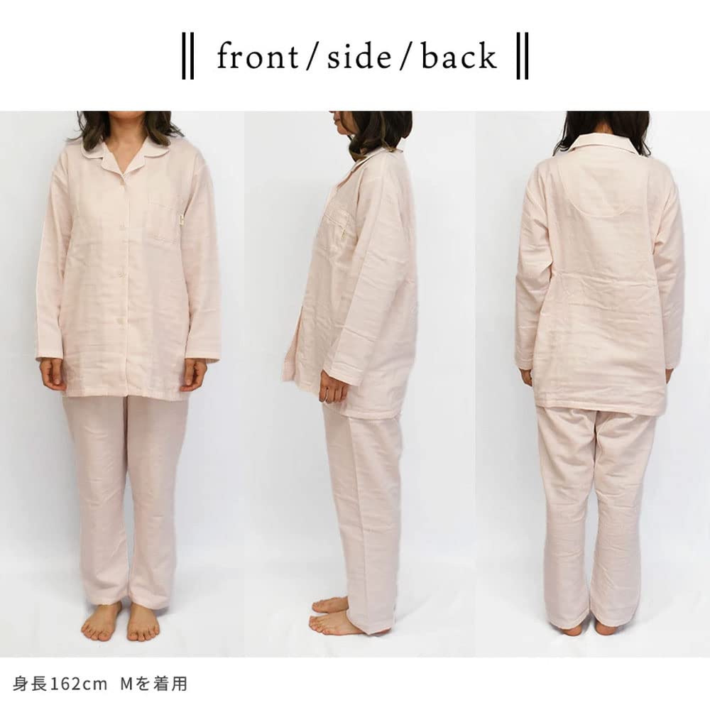 Pajamas and Wellneru Untwisted Gingham Size Comfortable Sleep Made In Long Long Day Size L [Kodakara Anminkan] Women's [Soft Comfortable] 100% Cotton,