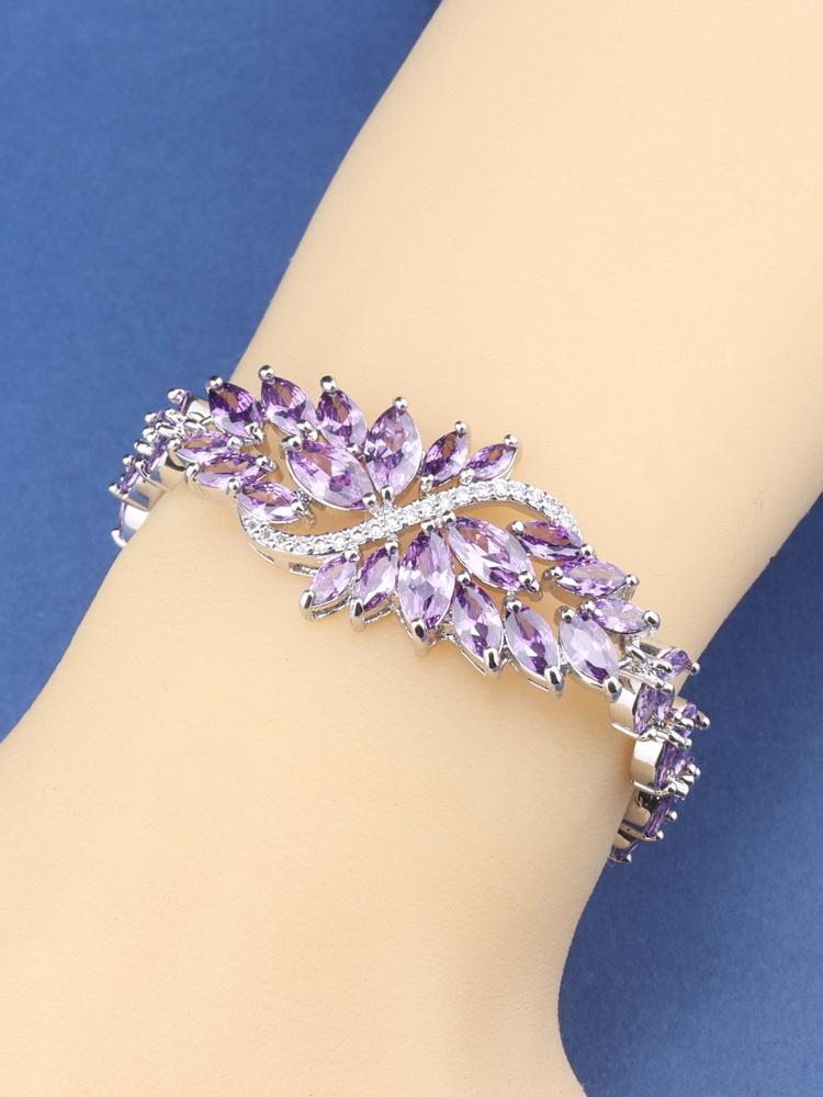 Luxury Italian Charm Bracelet Colorful Zircon   Fine Jewelry Women/Girls Fashion Dress Accessories For You Gift