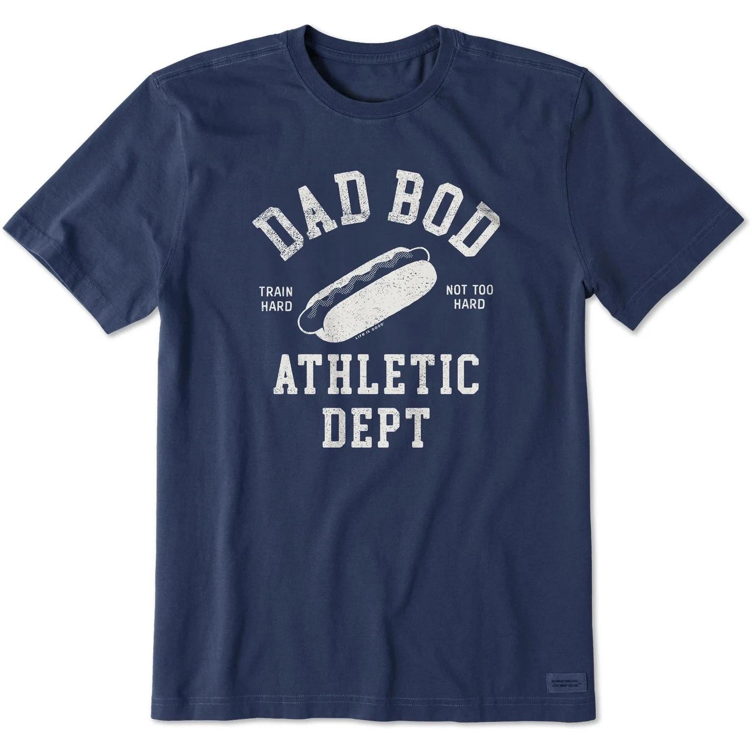 Life is Good. Men s Dad Bod Athletic Club Short Sleeve Crusher Tee, Darkest Blue S