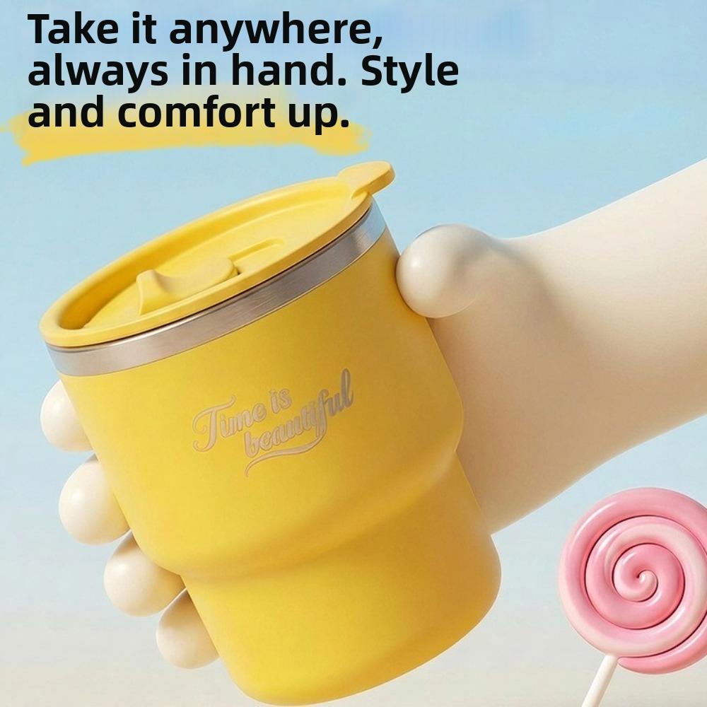 Stainless Steel Insulated Coffee Cup Portable Leak-proof Pocket Thermal Mug with Lids Anti Scald Double Wall Mug Car