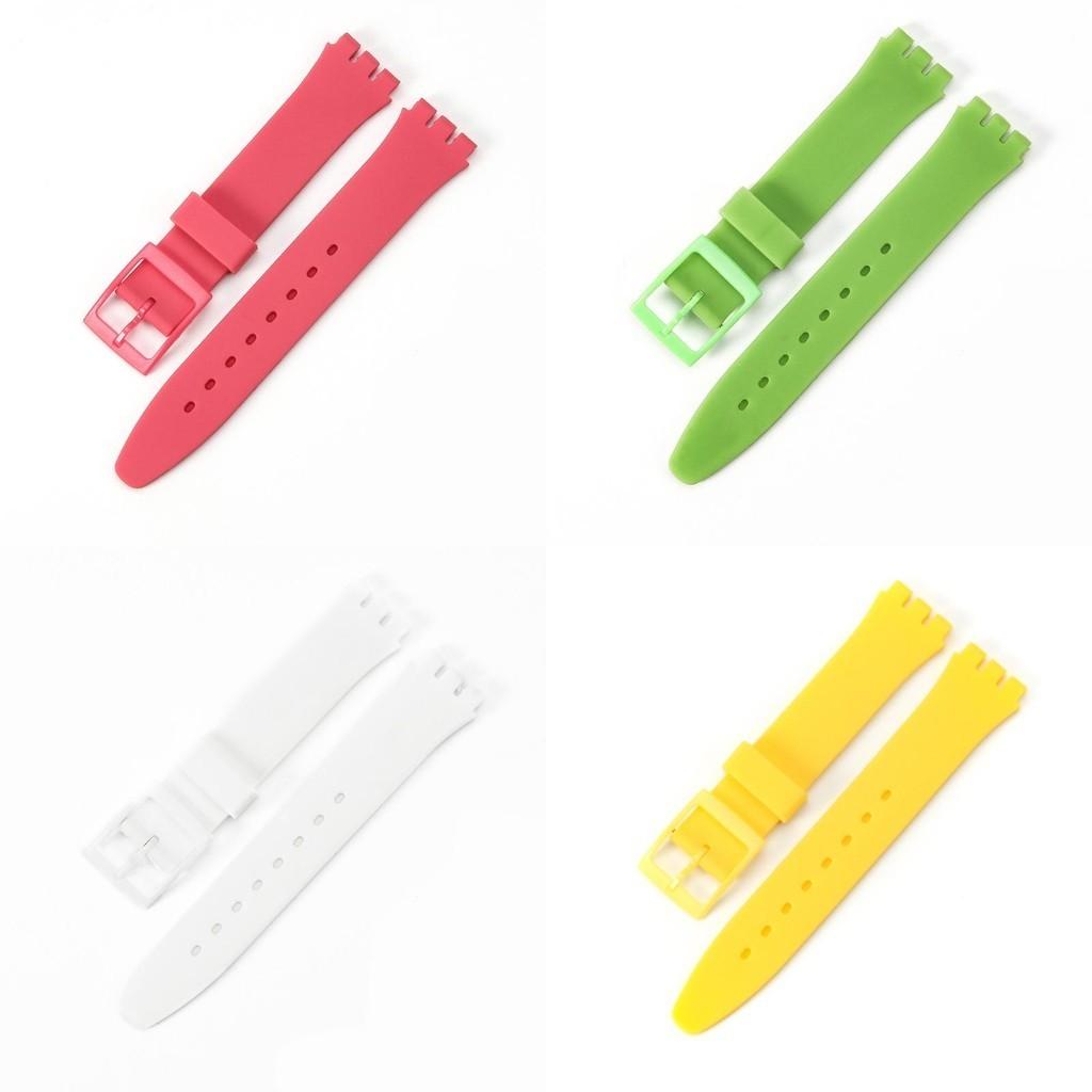 Odolný silikonový řemínek na hodinky náhradní pro Swatch 16mm 17mm 19mm 20mm