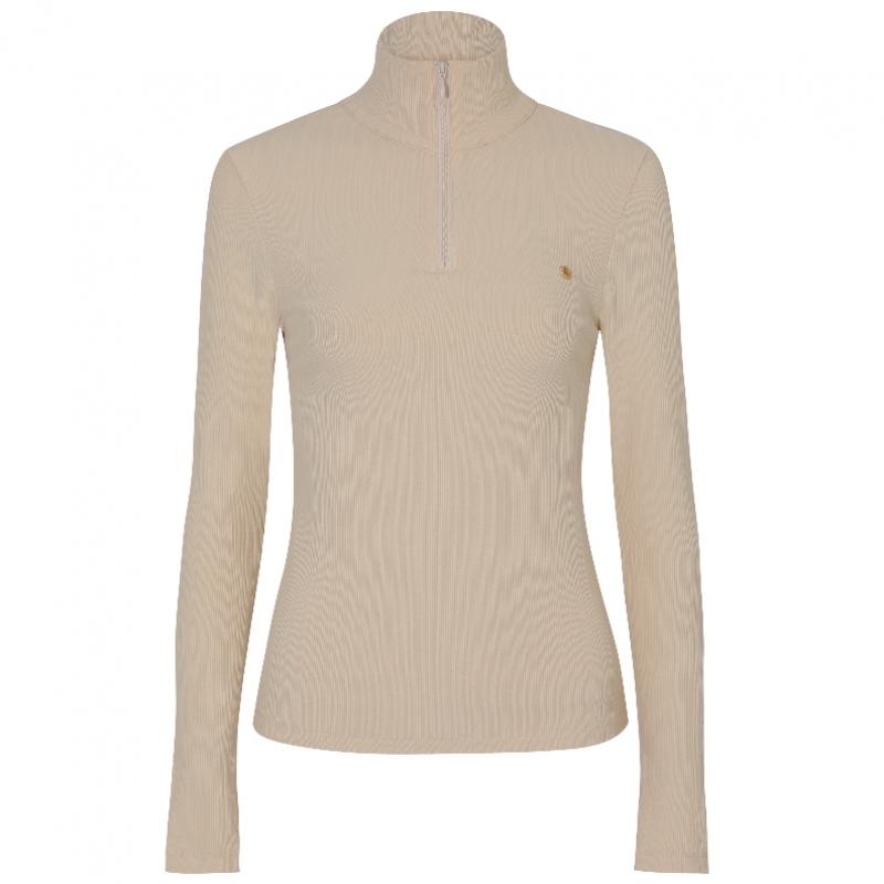 PLAYBOO Fleece Ribbed Half Zip Top Ivory