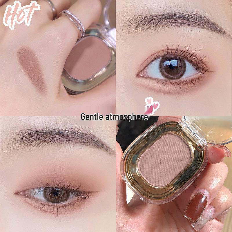 

Monochrome Matte Gray-Pink Eyeshadow Palette for Subtle Nude & Cut-Crease Looks, Doubles as Blush.